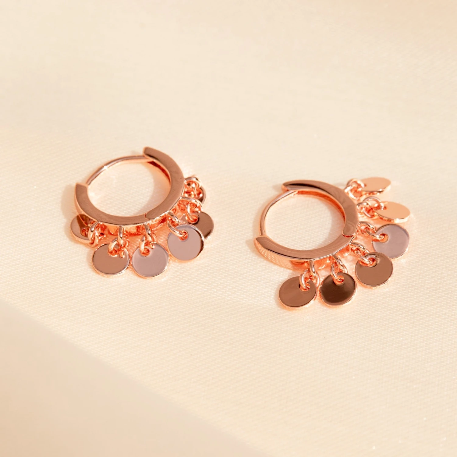 Mini Coin Huggie Earrings 6 Mini Coin Huggie Earrings - Image 6