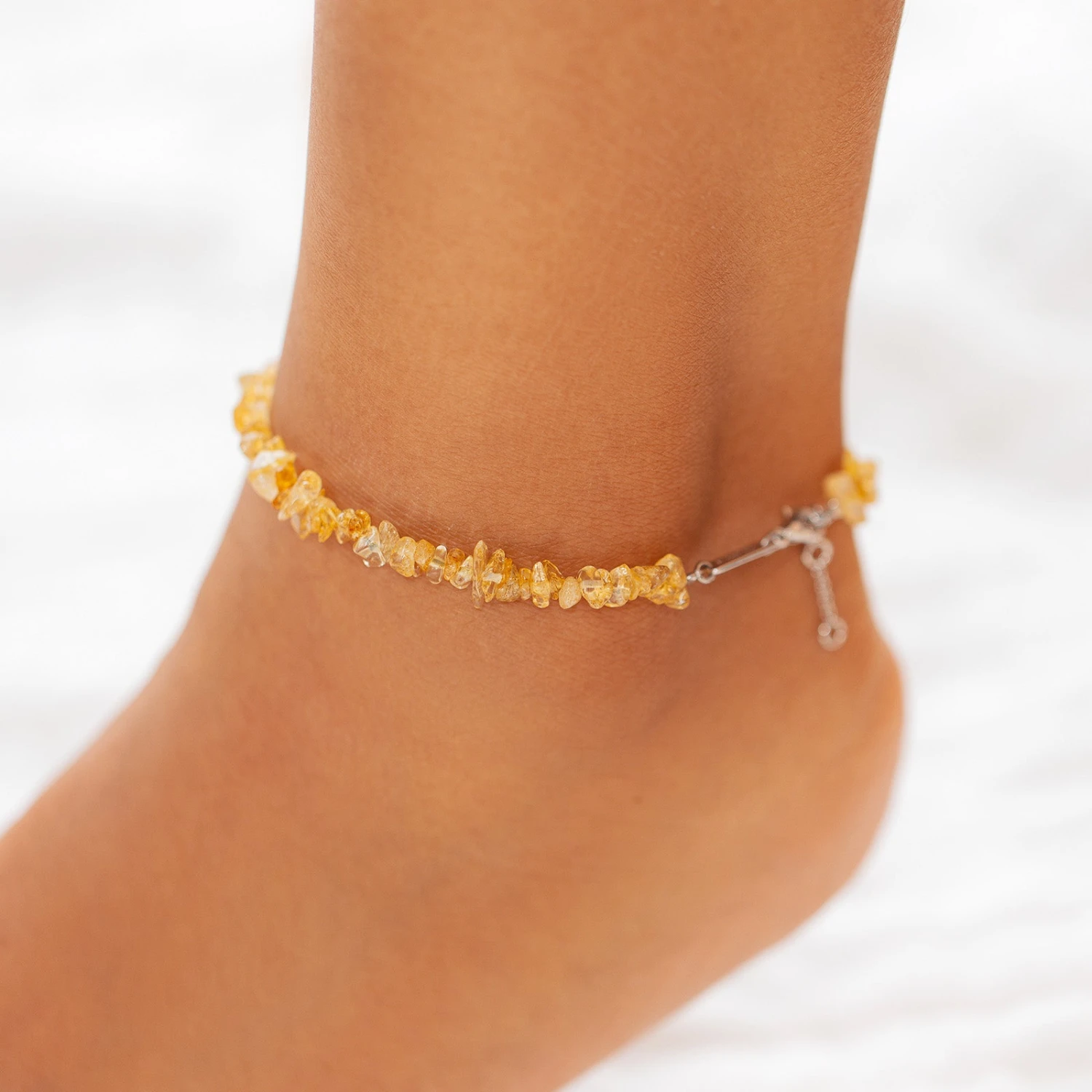 Citrine Gemstone Chip Anklet 5 Citrine Gemstone Chip Anklet - Image 5