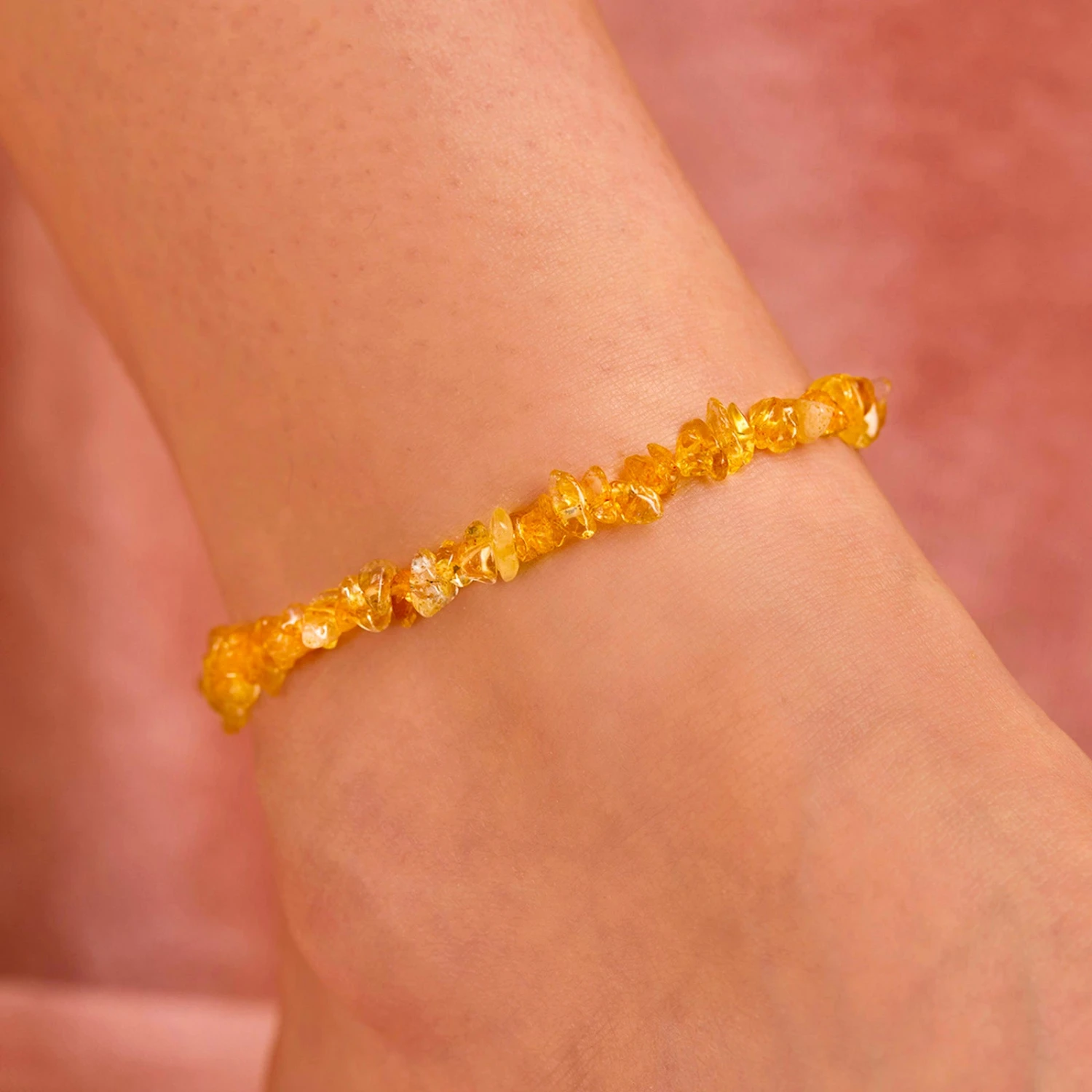 Citrine Gemstone Chip Anklet 4 Citrine Gemstone Chip Anklet - Image 4