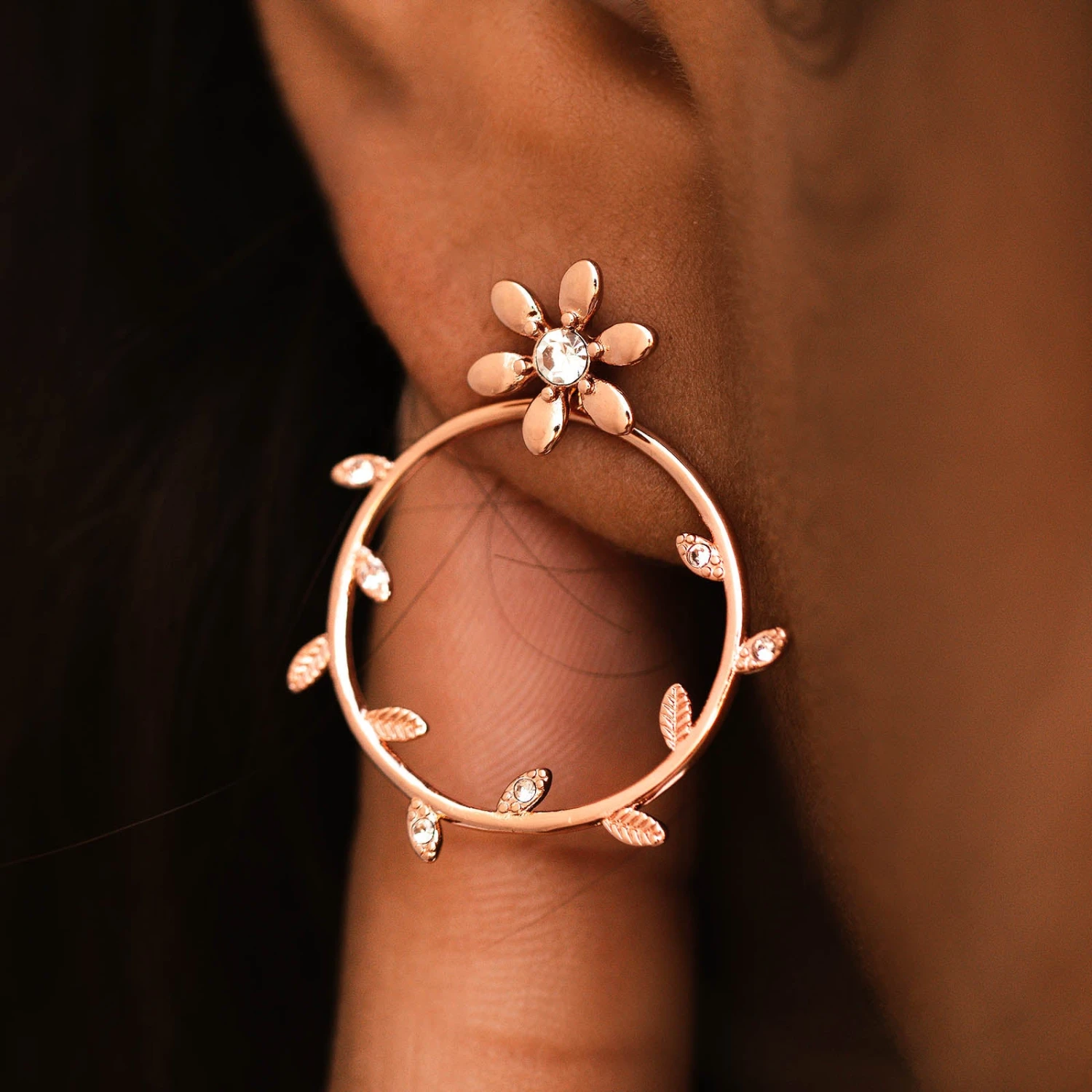 Pretty Petal Flat Hoop Earrings 2 Pretty Petal Flat Hoop Earrings - Image 2