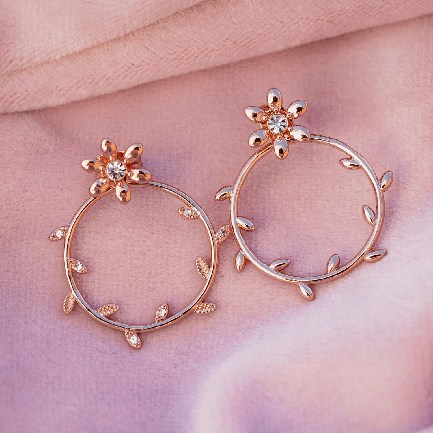 Pretty Petal Flat Hoop Earrings 4 Pretty Petal Flat Hoop Earrings - Image 4
