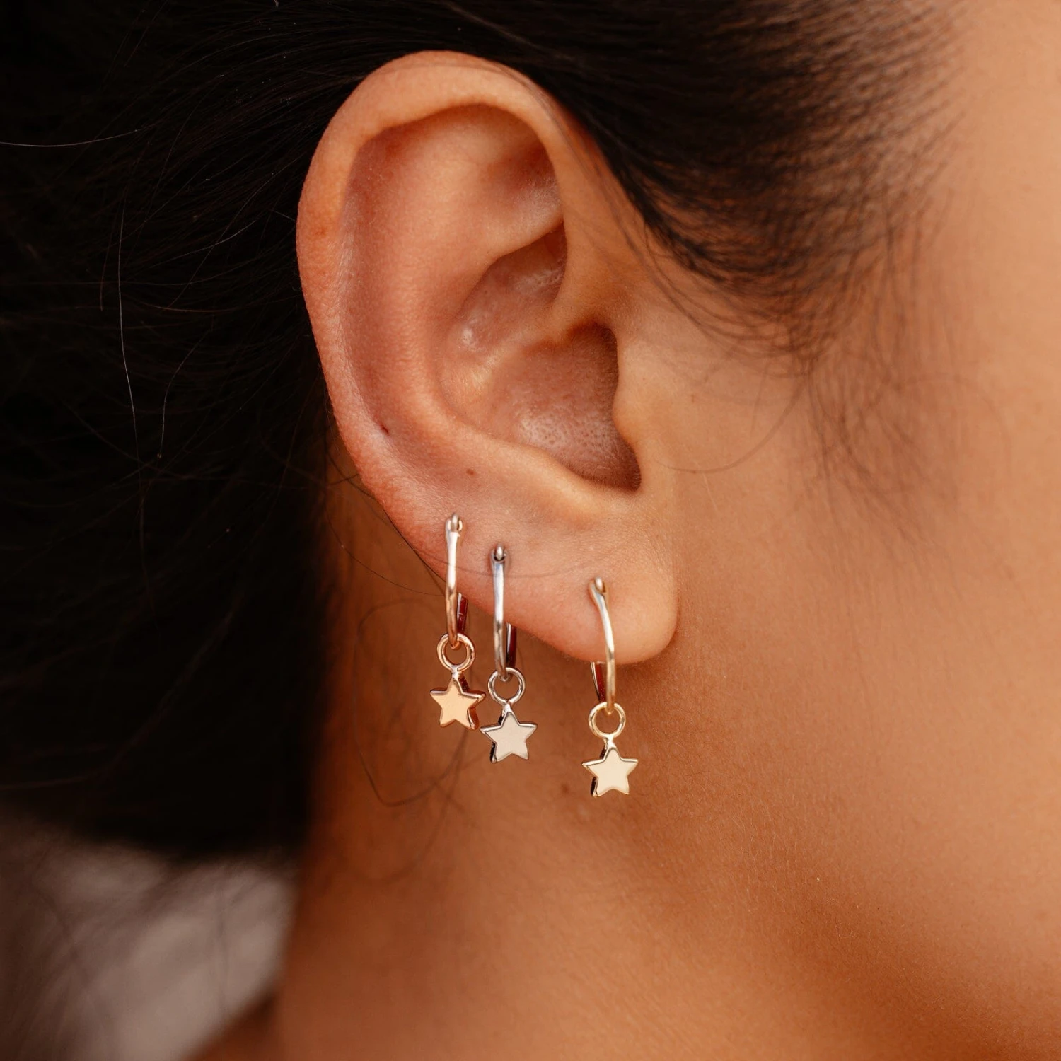 Star Hoop Earrings 2 Star Hoop Earrings - Image 2