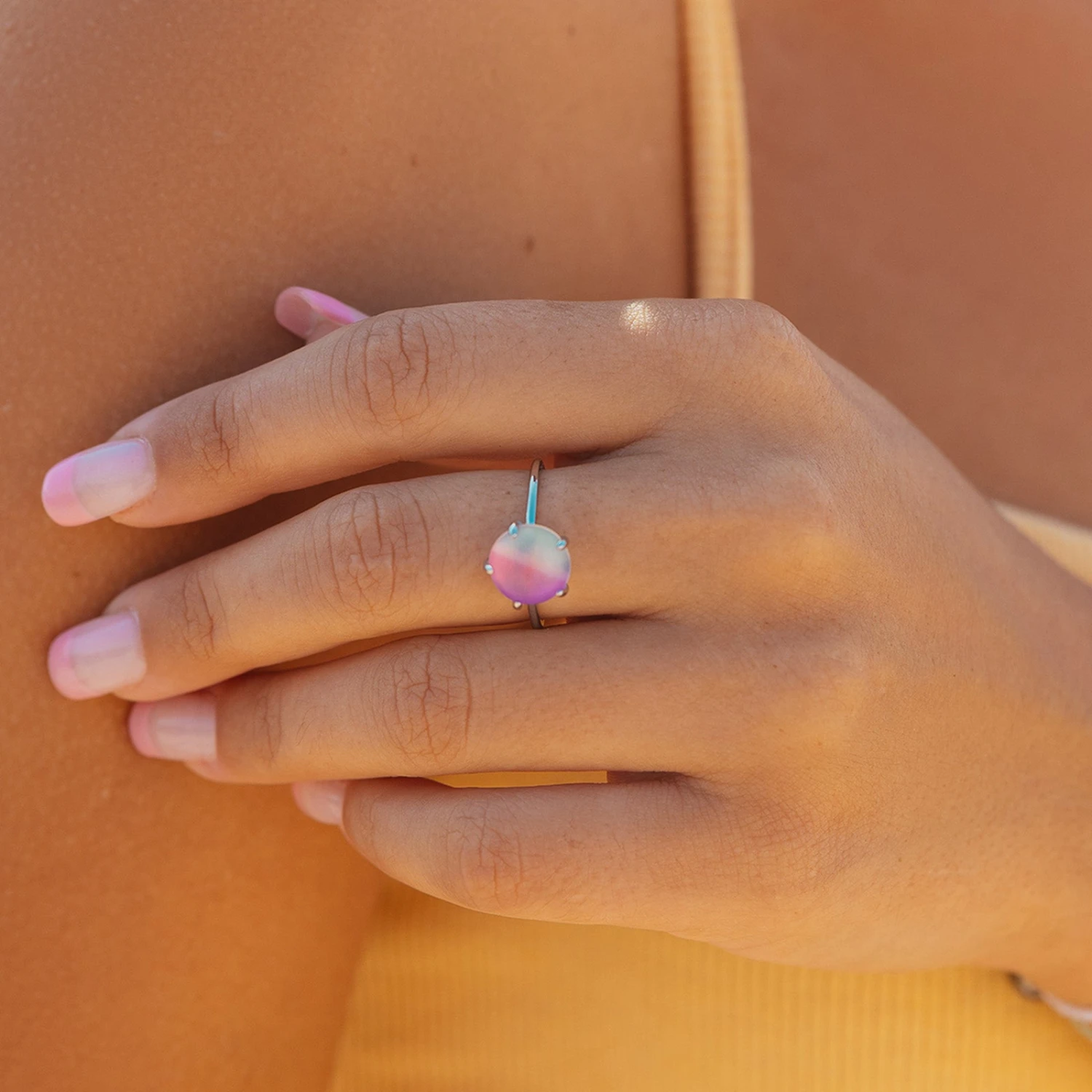 Twilight Frosted Glass Ring 2 Twilight Frosted Glass Ring - Image 2