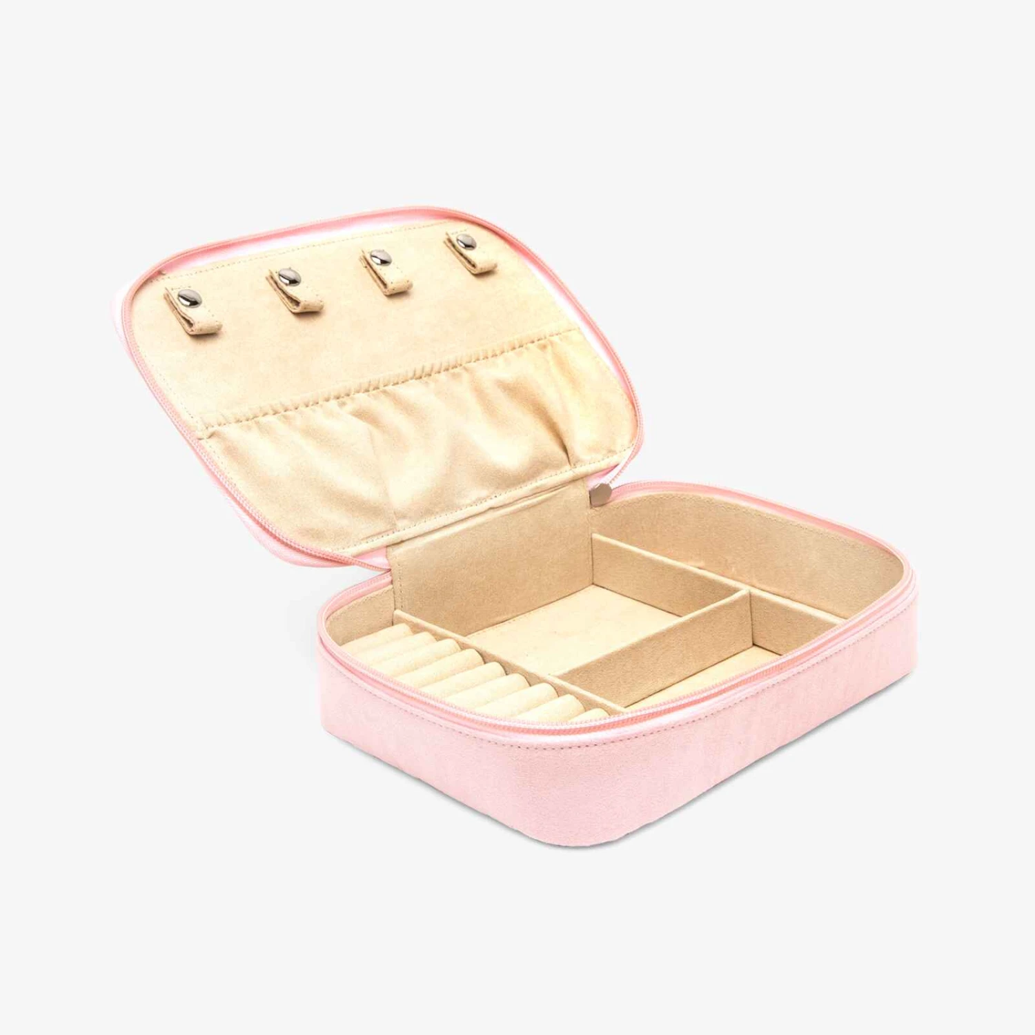 Large Pink Velvet Jewelry Case 4 Large Pink Velvet Jewelry Case - Image 4