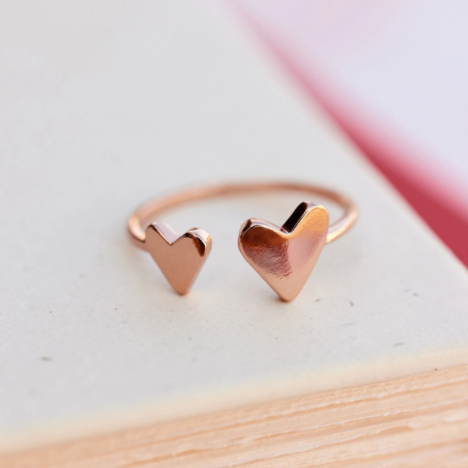 Two Hearts Open Ring 14 Two Hearts Open Ring - Image 14