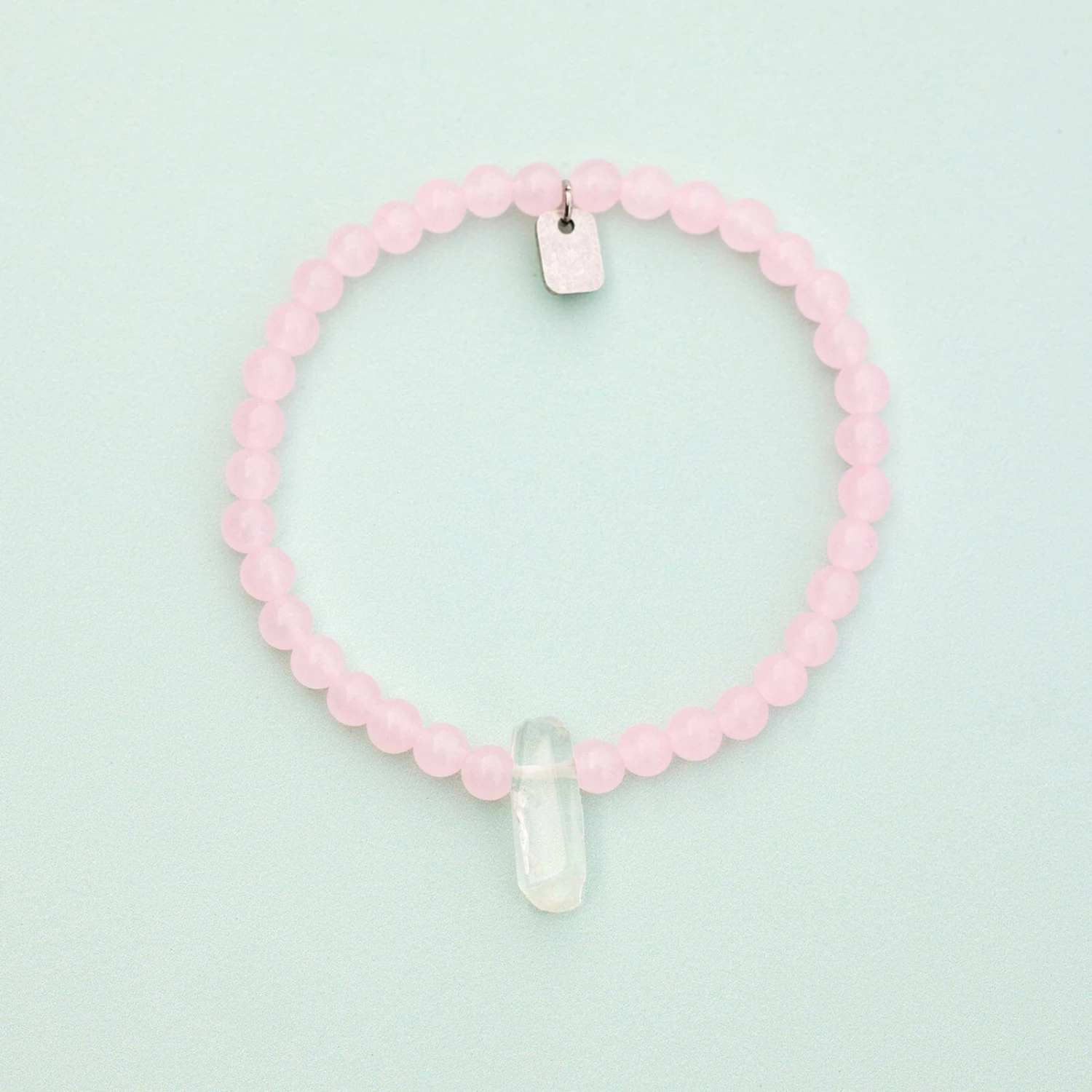Rose Quartz Intention Stretch Bracelet 4 Rose Quartz Intention Stretch Bracelet - Image 4