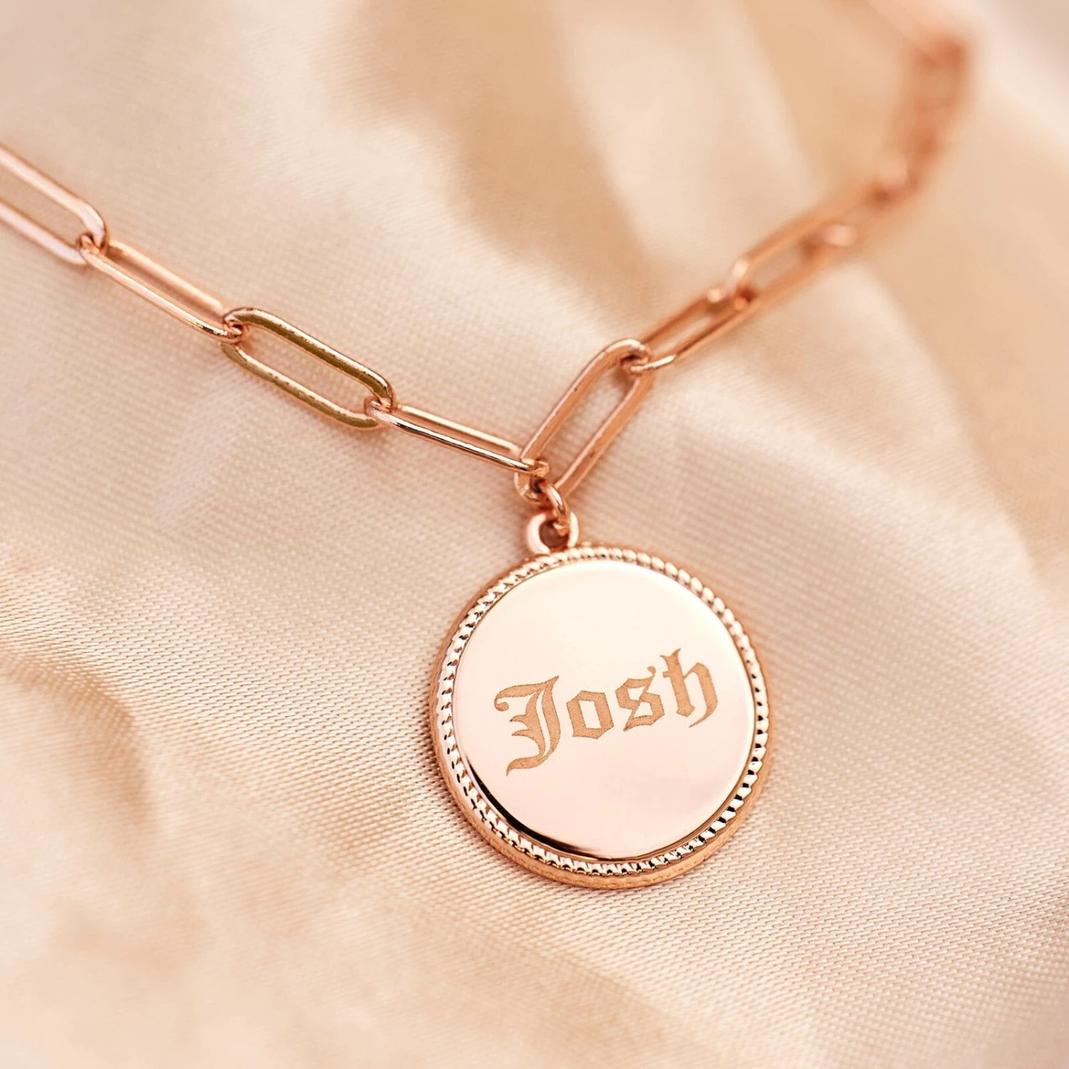 Engravable Coin Paperclip Chain Bracelet 6 Engravable Coin Paperclip Chain Bracelet - Image 6