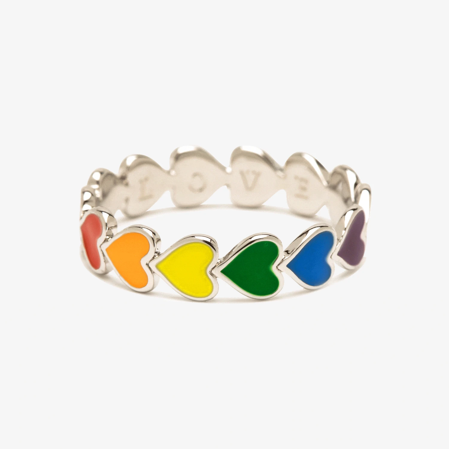 Rainbow Heart Band Ring 1 Rainbow Heart Band Ring