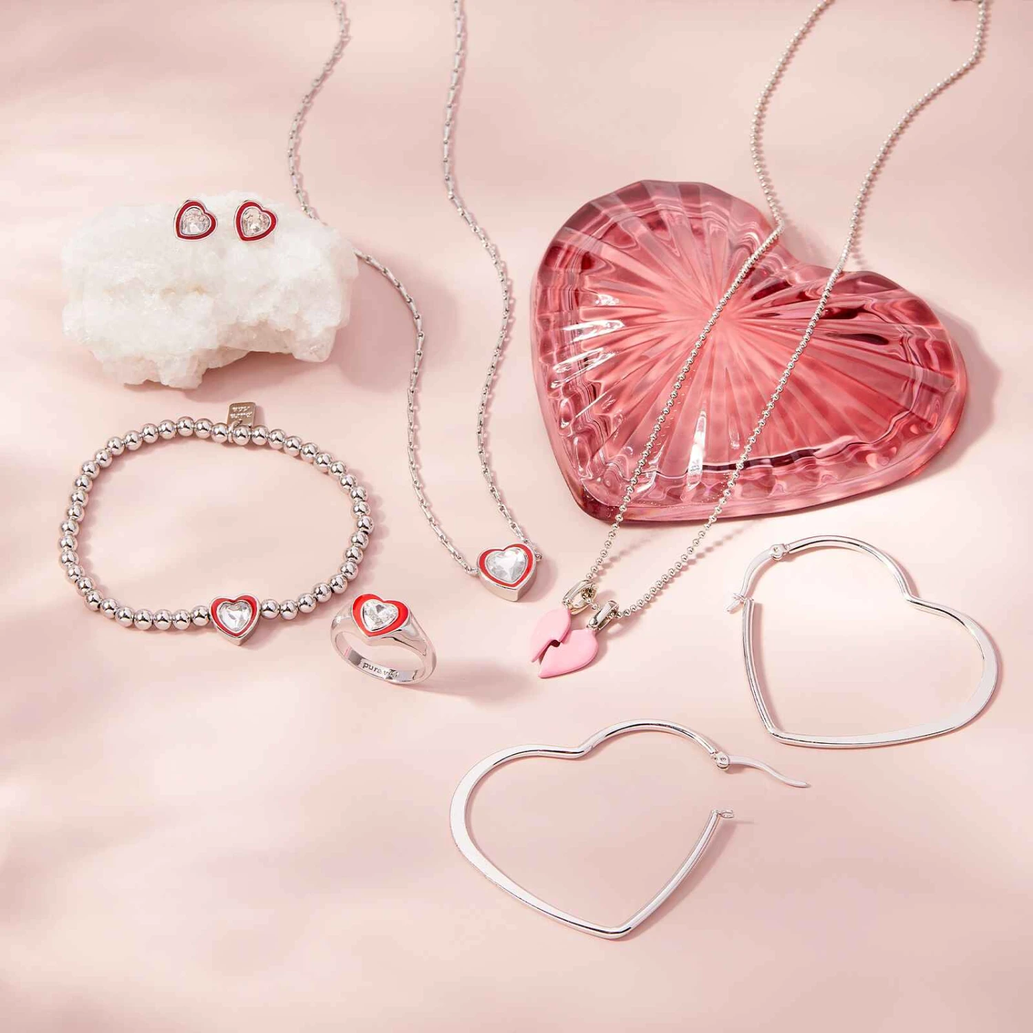 Stone & Enamel Heart Stud Earrings 8 Stone & Enamel Heart Stud Earrings - Image 8