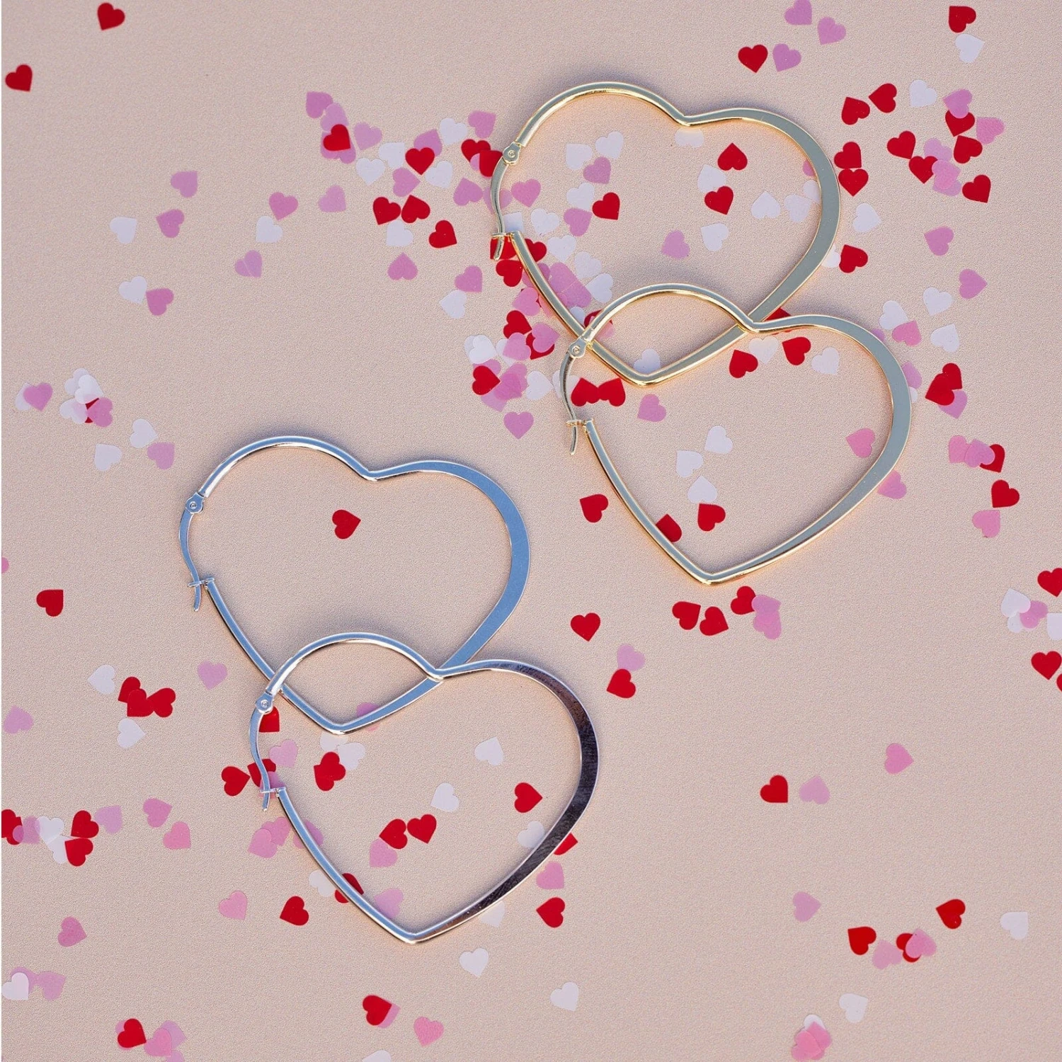 Oversized Heart Hoop Earrings 4 Oversized Heart Hoop Earrings - Image 4