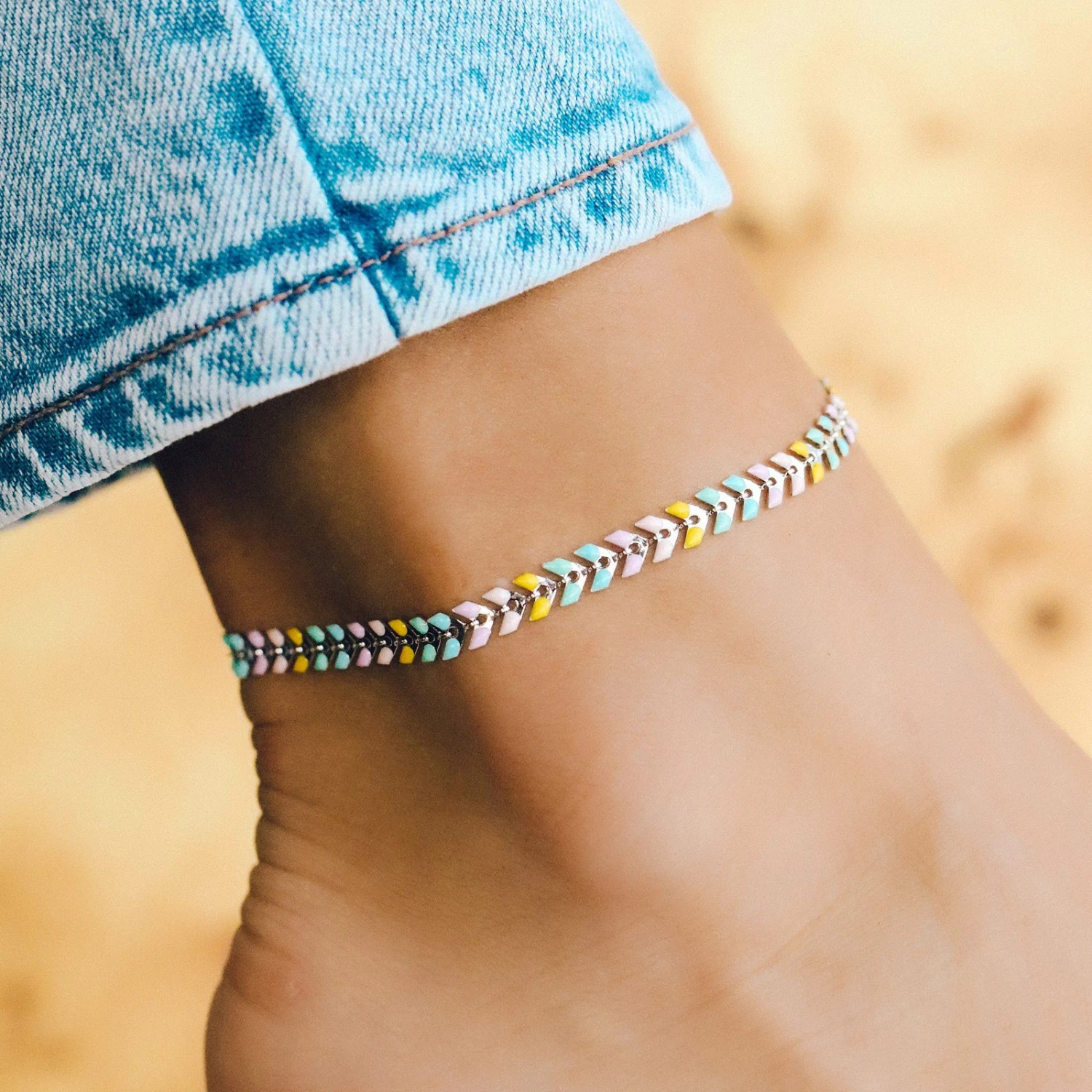 Rainbow Chevron Anklet 3 Rainbow Chevron Anklet - Image 3