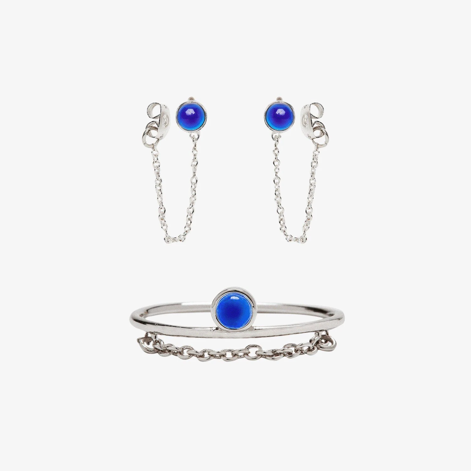 Mood Chain Wrap Earrings & Ring Set 2 Mood Chain Wrap Earrings & Ring Set - Image 2