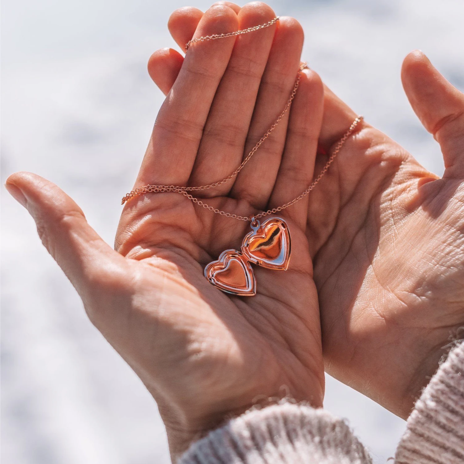 Stone Heart Locket Necklace 7 Stone Heart Locket Necklace - Image 7